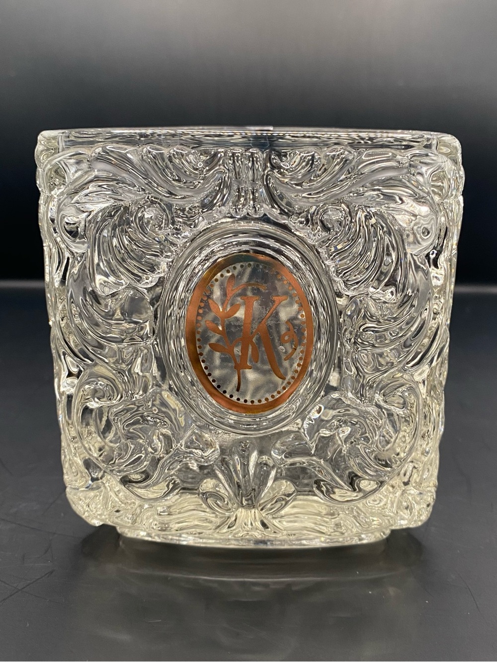 Vintage Avon Crystal Collection Monogrammed Candle Holder